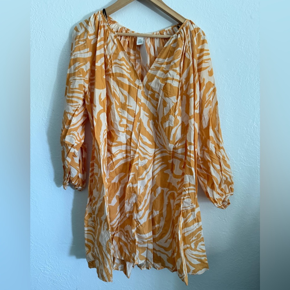 NWT H&M Orange and White Zebra Print Dress Size Medium M